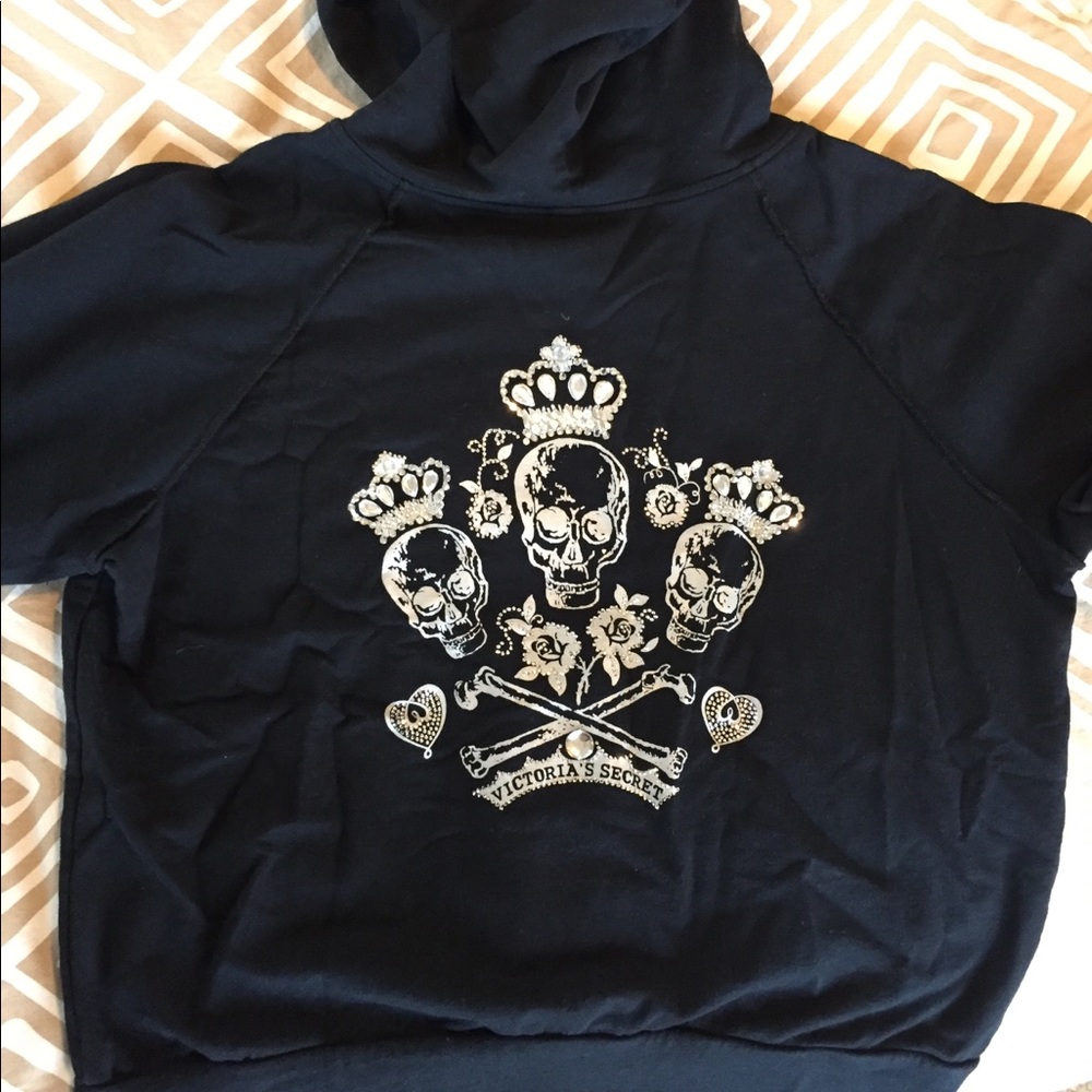 NWOT Victoria’s Secret Bling Skull Hoodie